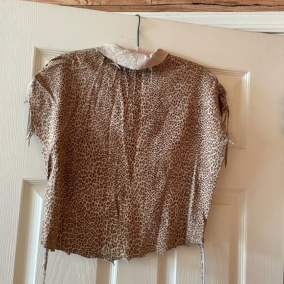 Leopard print suede top, vintage 70s, never worn, exc. condition, Medium - Picture 3 of 4